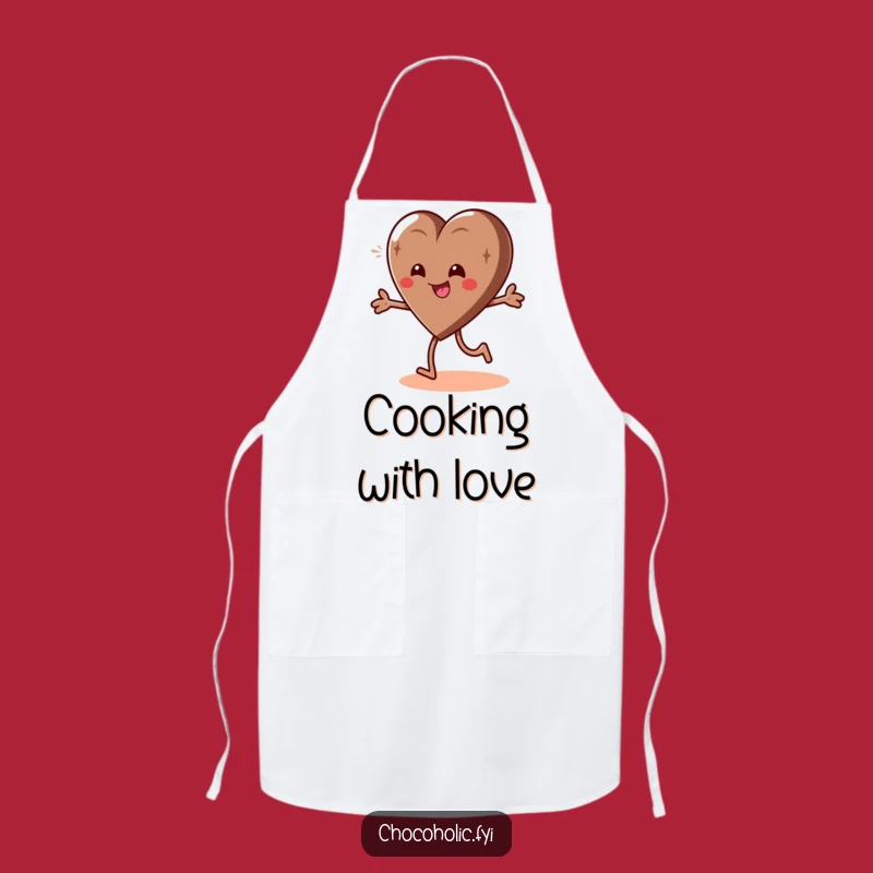 Funny Chocolate Heart Apron - Bake with Giddy Joy and Playful Flair