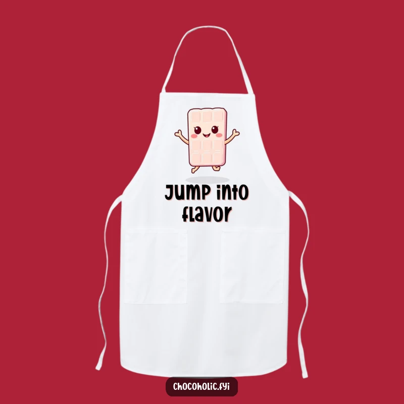 Funny Kawaii Chocolate Bar Jump Apron - Cute Kitchen Character Wear