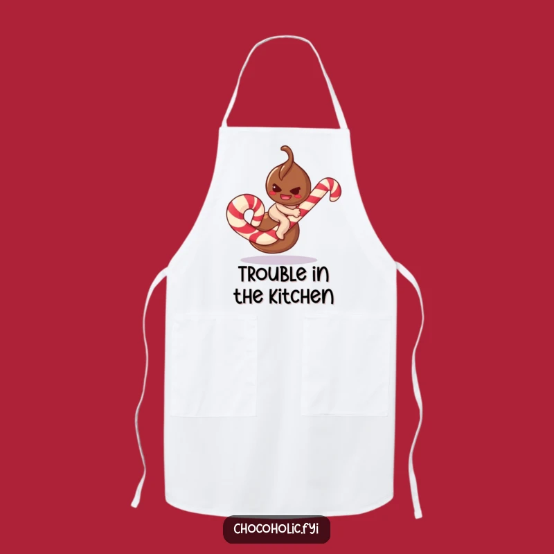 Funny Truffle Candy Cane Apron: Cook with Mischief & Sweet Style!