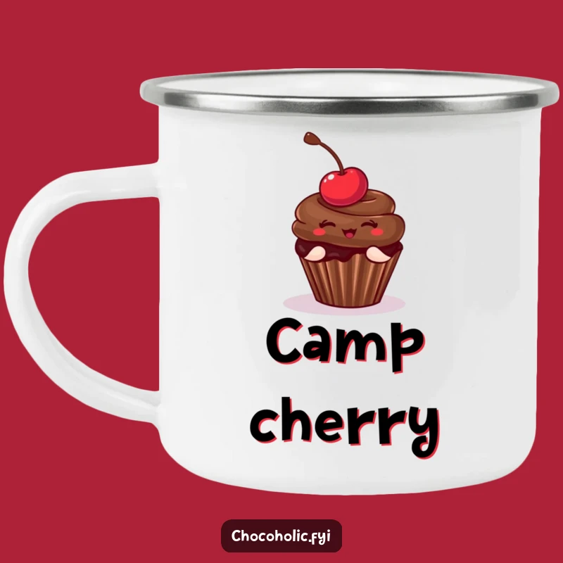 Funny Cupcake Cherry Pose Camping Mug: Enjoy Sweet Sips, a Great Funny Gift