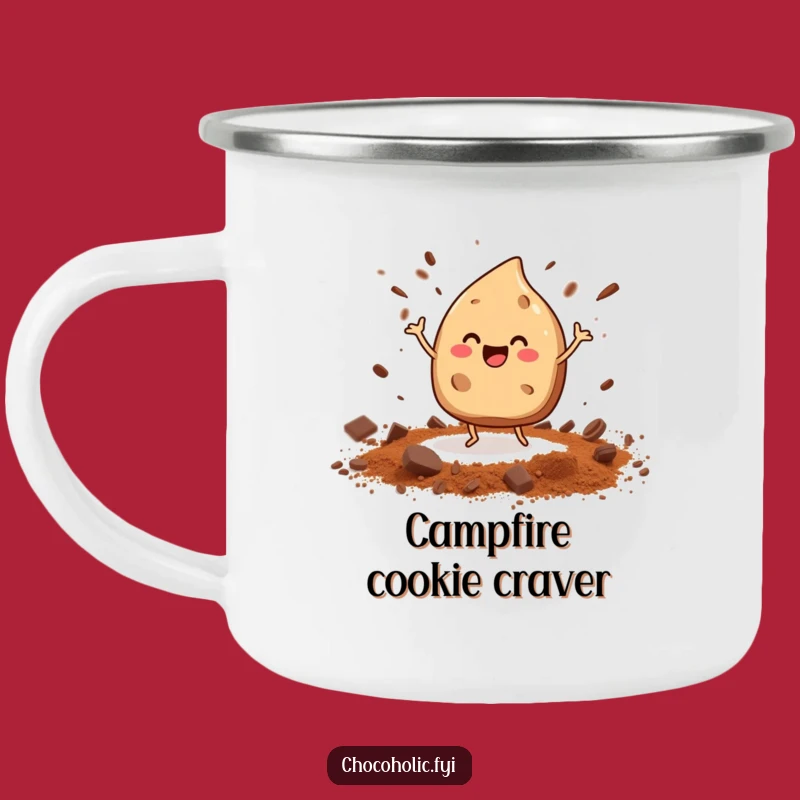 Funny Dancing Chocolate Chip Enamel Mug - Outdoor Baking Delight