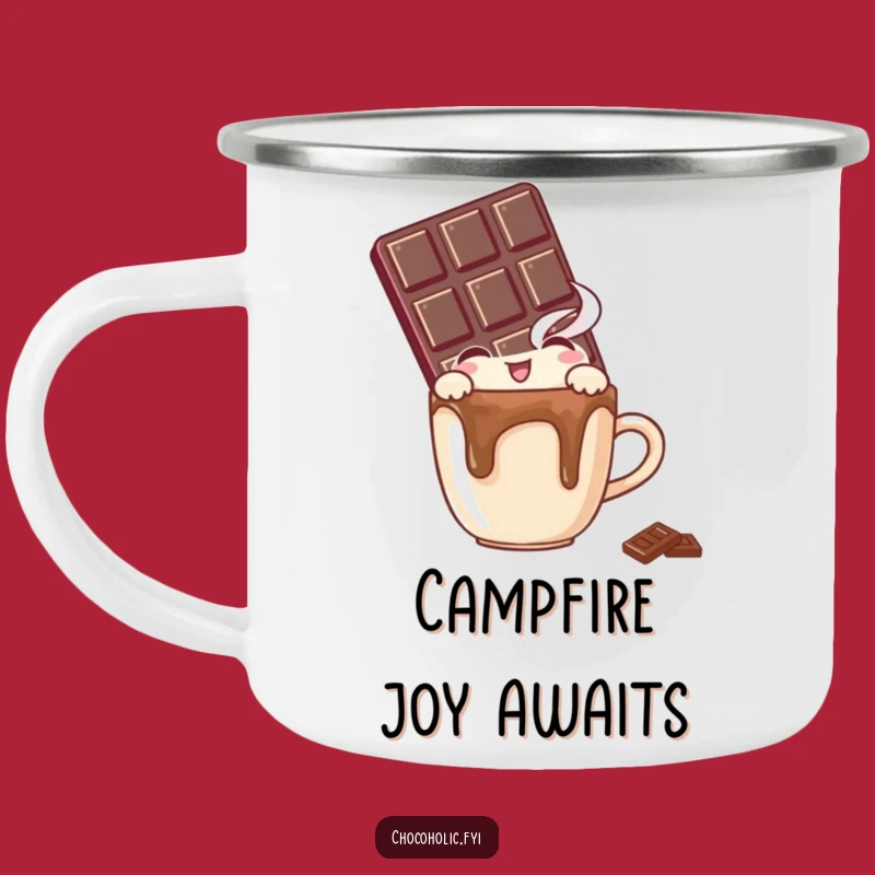 Funny Chocolate Bar Camping Mug: Delightful Peek Under the Stars