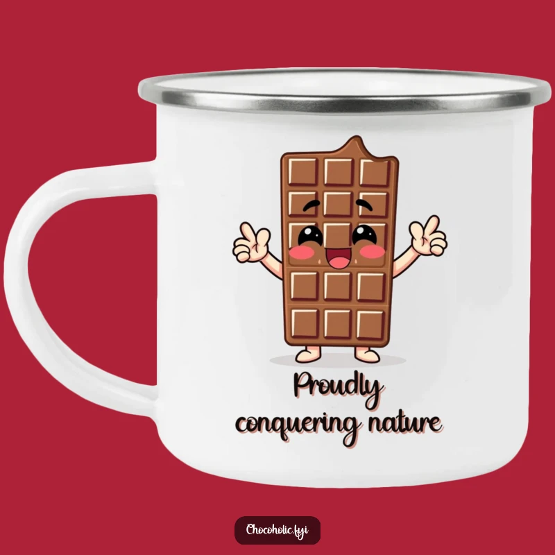 Funny Chocolate Bar Hero Camping Mug - Durable & Bold for Adventurers