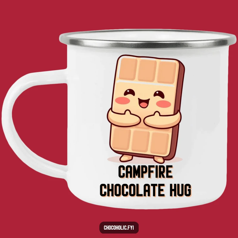 Funny Kawaii Chocolate Hug Camping Mug - Outdoor Sweet Humor