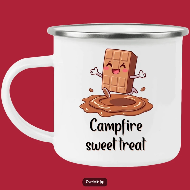 Funny Leap Chocolate Camping Mug - Sweet Candy Character Adventure!