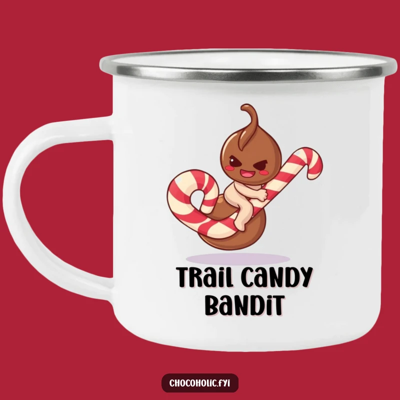 Funny Truffle Candy Cane Camping Mug: Adventure Fuel with Mischief!