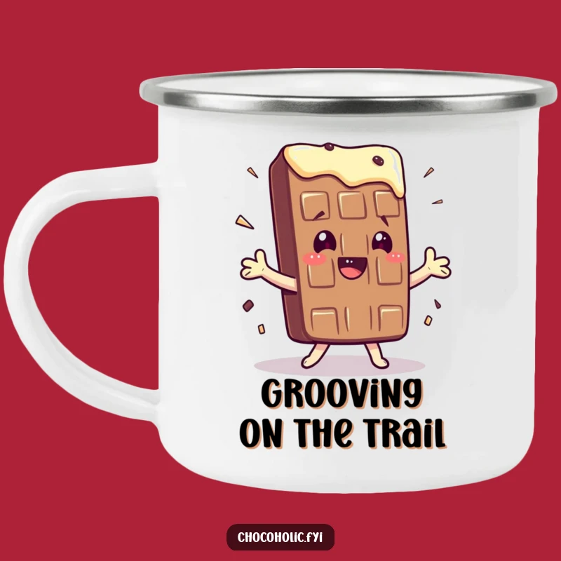 Funny Kawaii Chocolate Bar Shimmy Camping Mug - Outdoor Dance Fun, Unique Gift