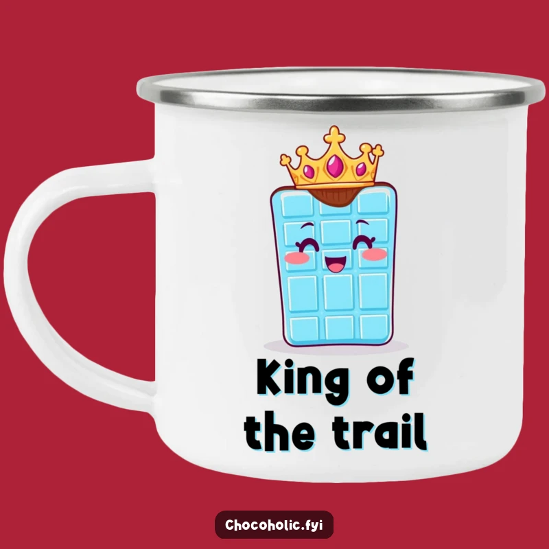 Funny Royal Chocolate Bar Camping Mug: Regal Adventures with Hilarious Chocolate Charm