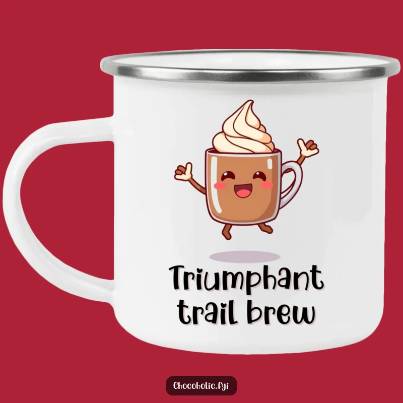 Funny Chocolate Mug Jump Enamel Mug - Outdoor Celebration Style