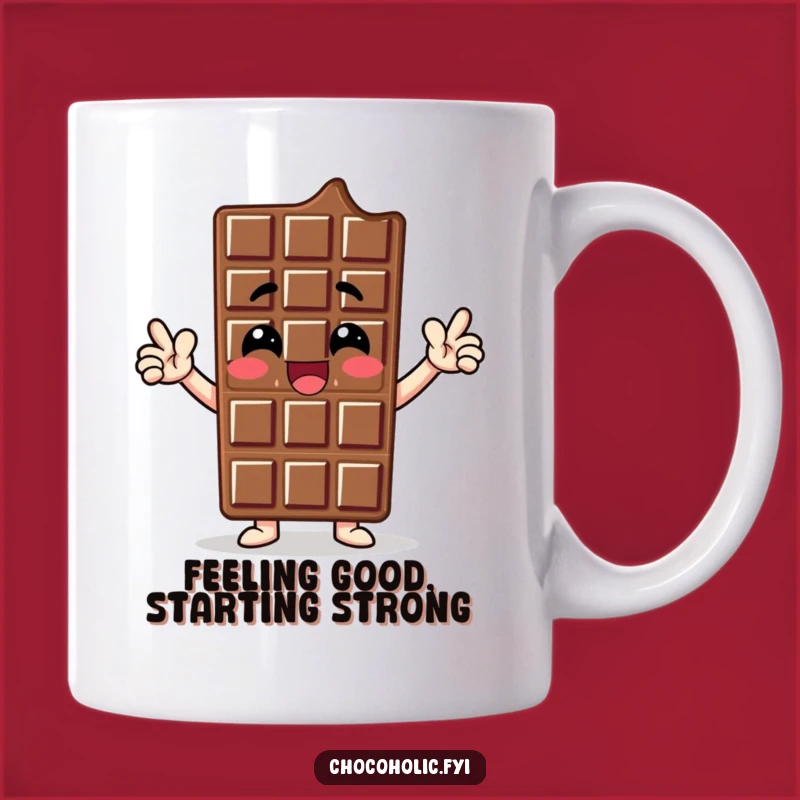 Funny Chocolate Bar Hero Mug - Confident Character Gift for Enthusiastic Souls