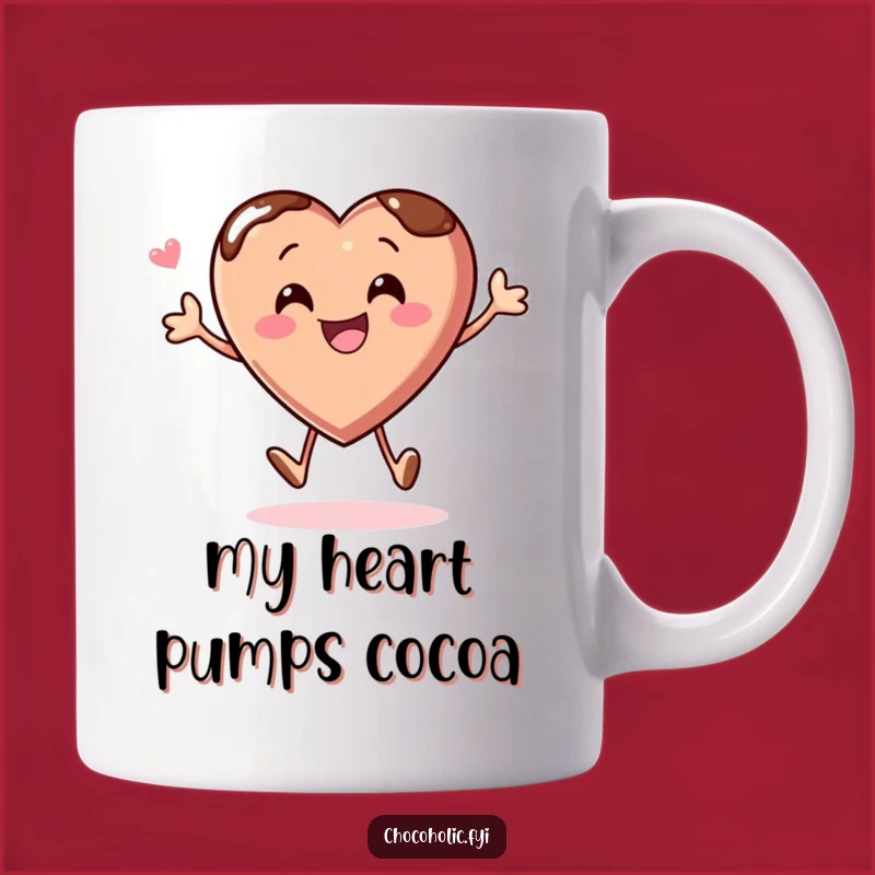 Funny Bouncing Chocolate Heart Mug a Joyful Gift for Lovers