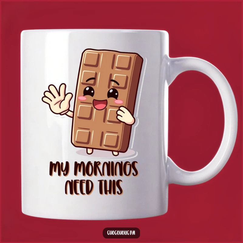 Funny Chocolate Bar Mascot Mug: A Joyful Wave Gift for Chocoholics