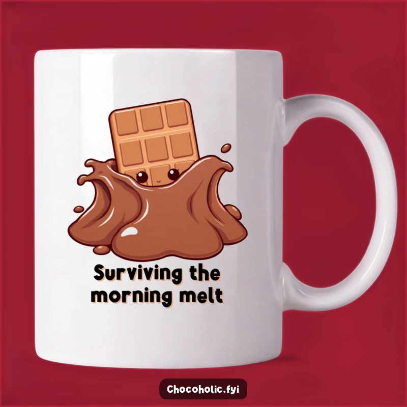 Funny Chocolate Puddle Peek Mug - Playful Character Gift for Chocolate Lovers