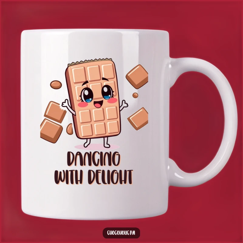 Funny Dancing Chocolate Bar Mug - Silly Eyes, Happy Treat Gift