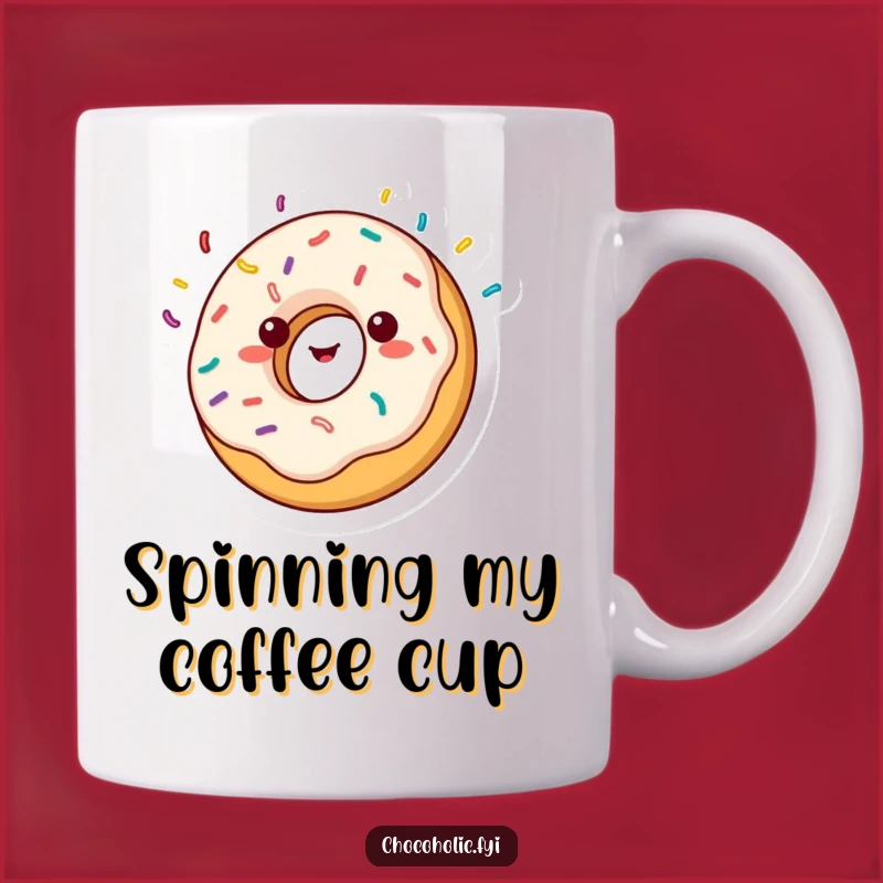Funny Donut Spin Mug: Sweet Joy & Coffee - Perfect Gift!