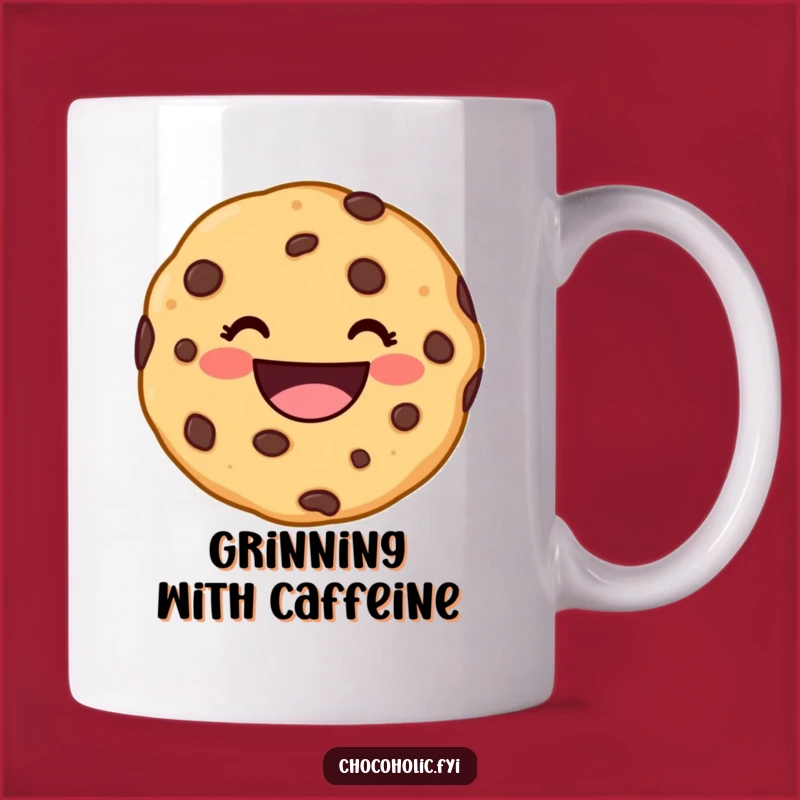 Funny Kawaii Cookie Grin Mug - Perfect Happy Character Gift Idea