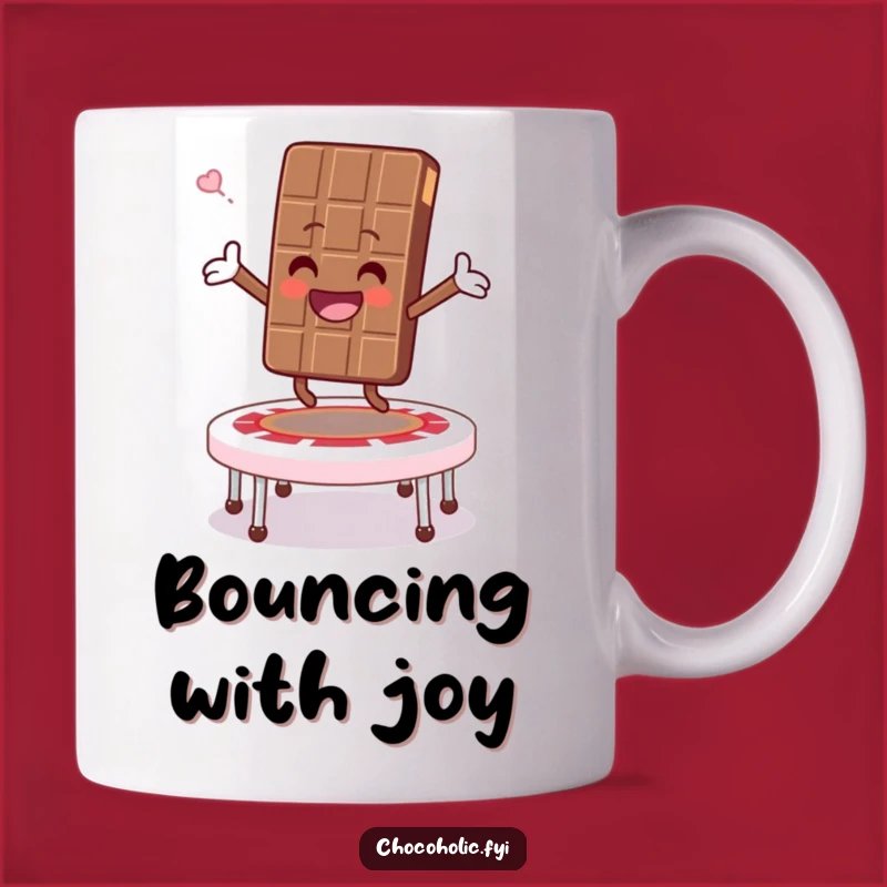 Funny Marshmallow Trampoline Mug - Happy Chocolate Bar Gift!