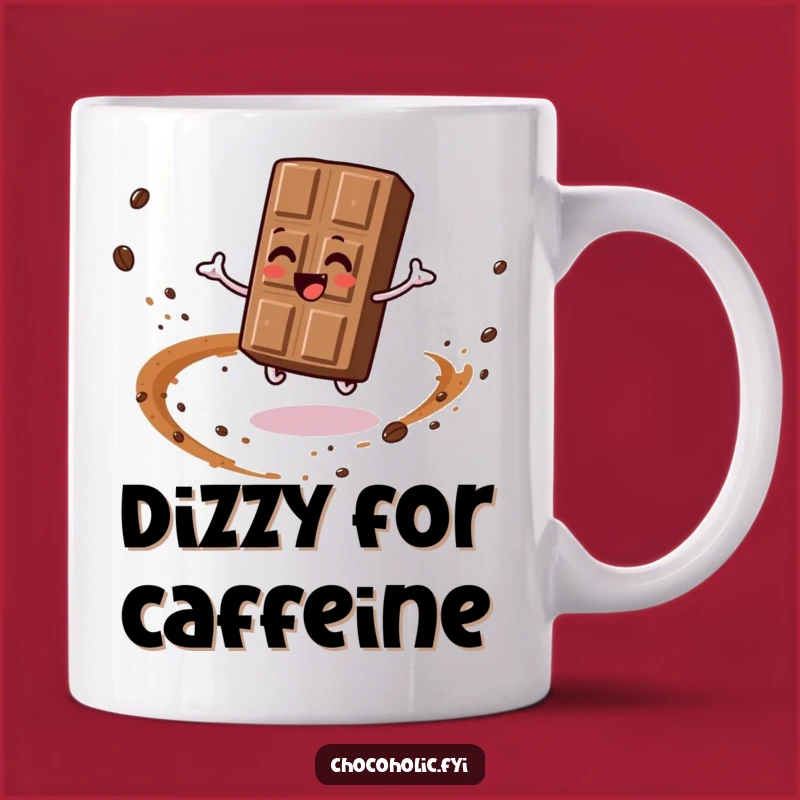 Funny Spinning Chocolate Bar Mug: Joyful Cocoa Dust Gift for Chocolate Lovers