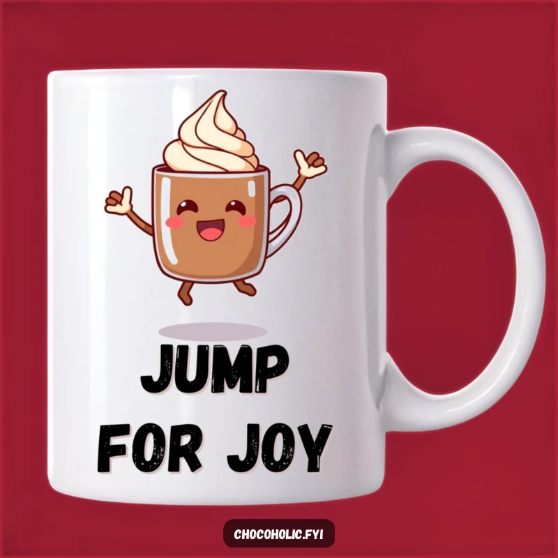 Funny Chocolate Mug Jump Mug - Celebratory Coffee & Cream Fun