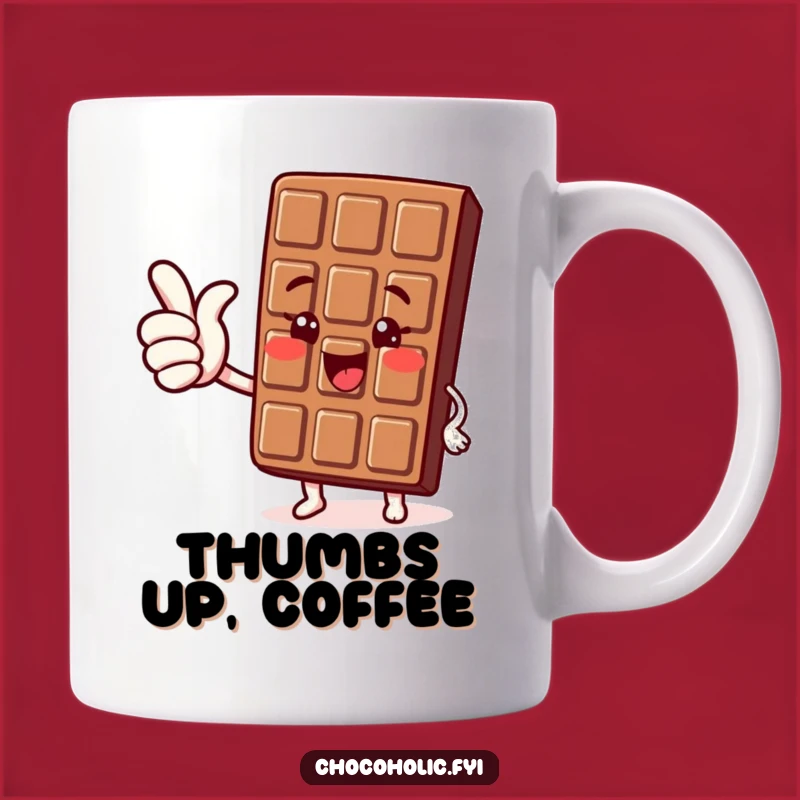 Funny Kawaii Chocolate Thumbs Up Mug: A Positive & Hilarious Gift