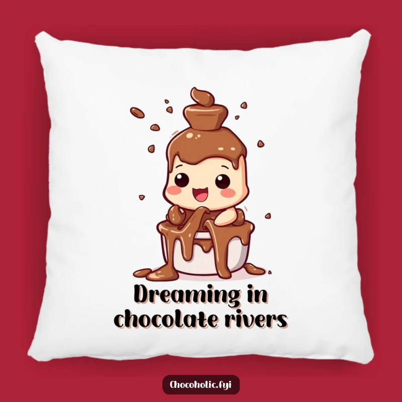 Funny Chocolate Fountain Pillow: Snuggle Up with this Joyful Chocolate Character Comfort