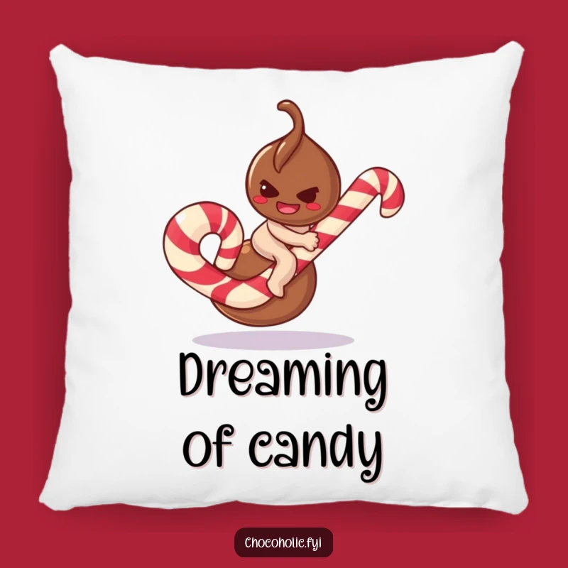 Funny Truffle Candy Cane Pillow: Snuggle with Mischief & Sweetness!