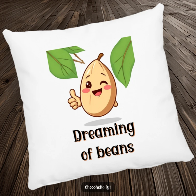 Funny Pillow: A smiling cocoa bean gives a thumbs up, offering a cozy and positive decorative touch.