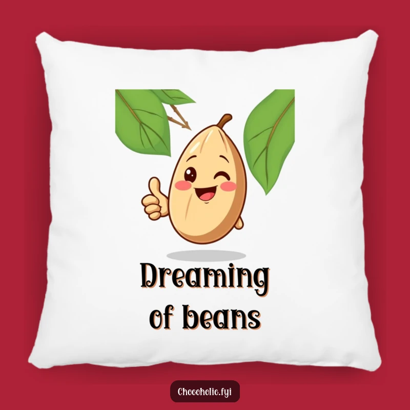Funny Cocoa Bean Thumbs Up Pillow, Comfy and Cheerful Accent for Your Home