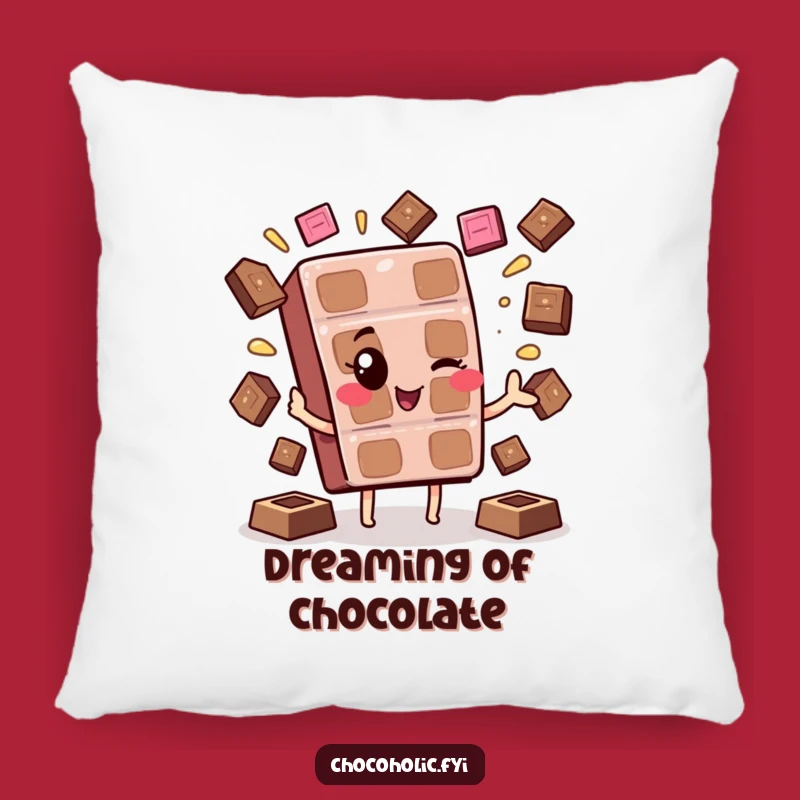 Funny Kawaii Chocolate Wink Pillow: Cozy Up with Sweet Humor