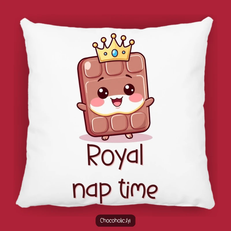 Funny Regal Chocolate Pillow: Cozy Up with this Majestic Kawaii Crown Design. The perfect comfy gift.