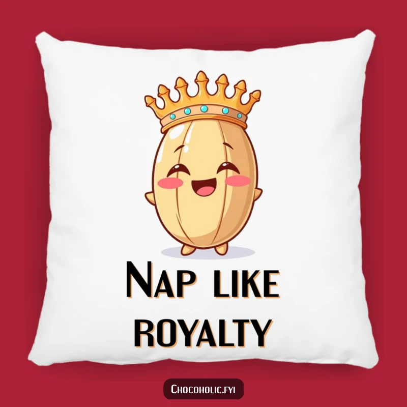 Funny Crowned Cocoa Bean Pillow a Cozy Regal Comfort Gift