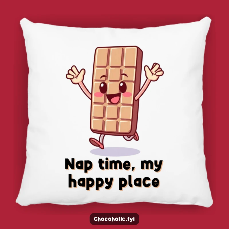 Funny Chocolate Bar Hop Pillow - Cozy Cushion with a Cheerful Character Design