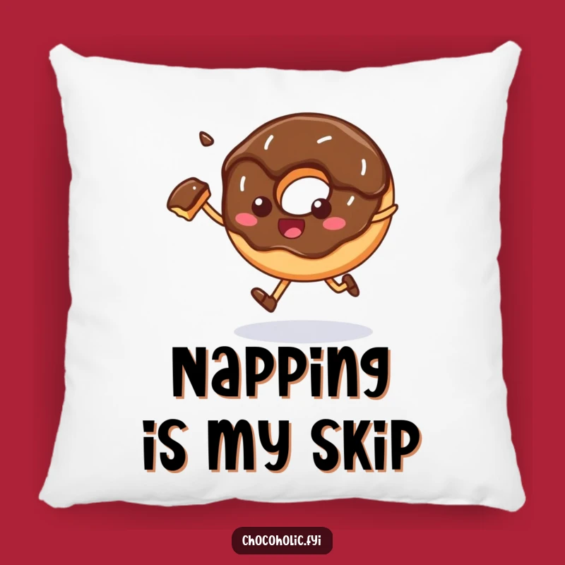 Funny Skipping Donut Pillow, Cozy and Whimsical Accent for Your Home
