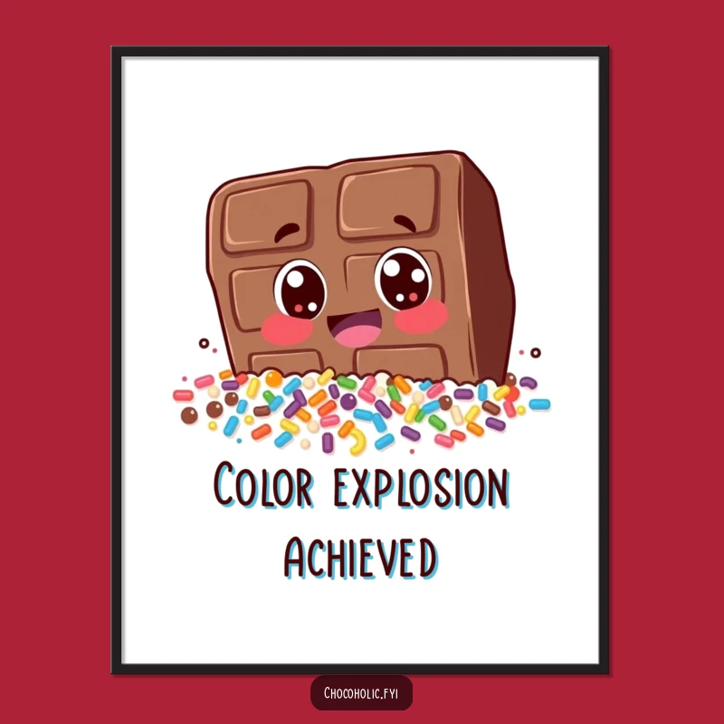 Funny Chocolate Sprinkle Dive Digital Art: Hilarious Chocolate Bar Print for Sweet Decor