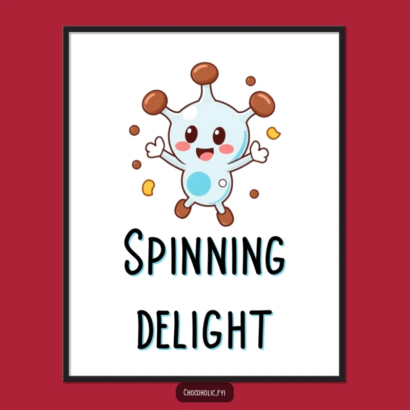 Funny Chocolate Molecule Digital Art: Instant Energetic Decor with this Science Print