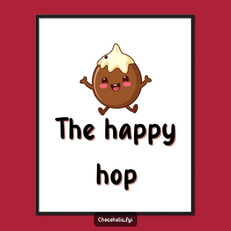 Funny Chocolate Truffle Hop Digital Art: Instant Sweet Decor with this Character Print
