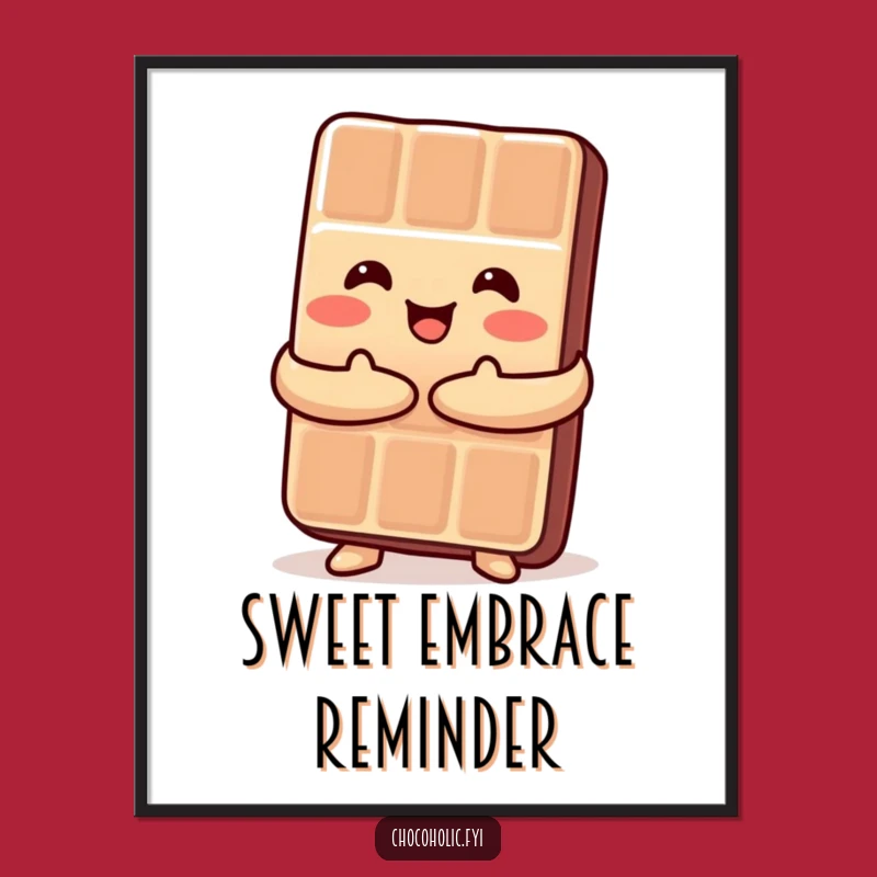 Funny Kawaii Chocolate Hug Digital Art - Instant Sweet Humor Decor