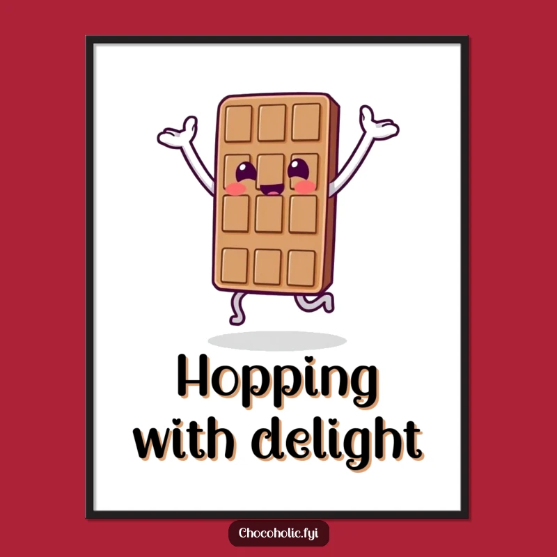 Funny Chocolate Hop Digital Art: Happy Treat Decor, Instant Gift