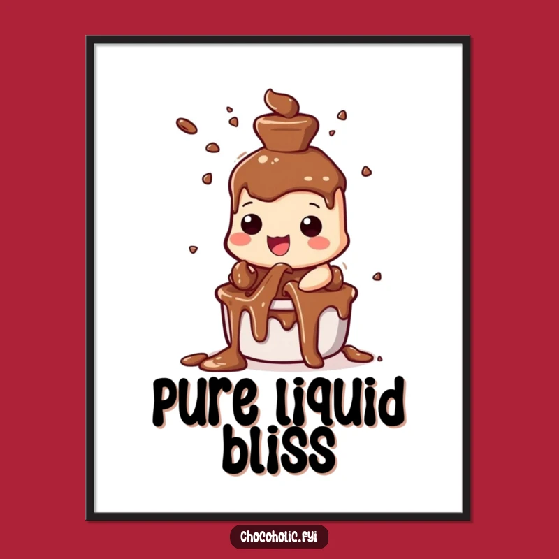 Funny Chocolate Fountain Digital Art: Instant Joyful Decor with this Chocolate Character Print