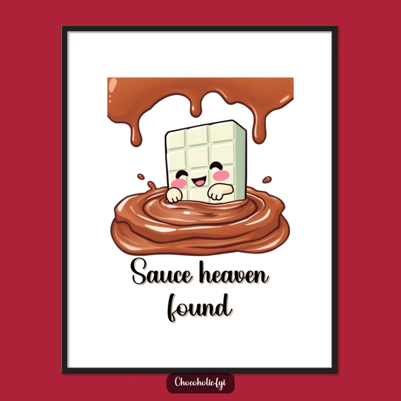 Funny Kawaii Chocolate Bar Digital Art - Chocolate Dive Celebration