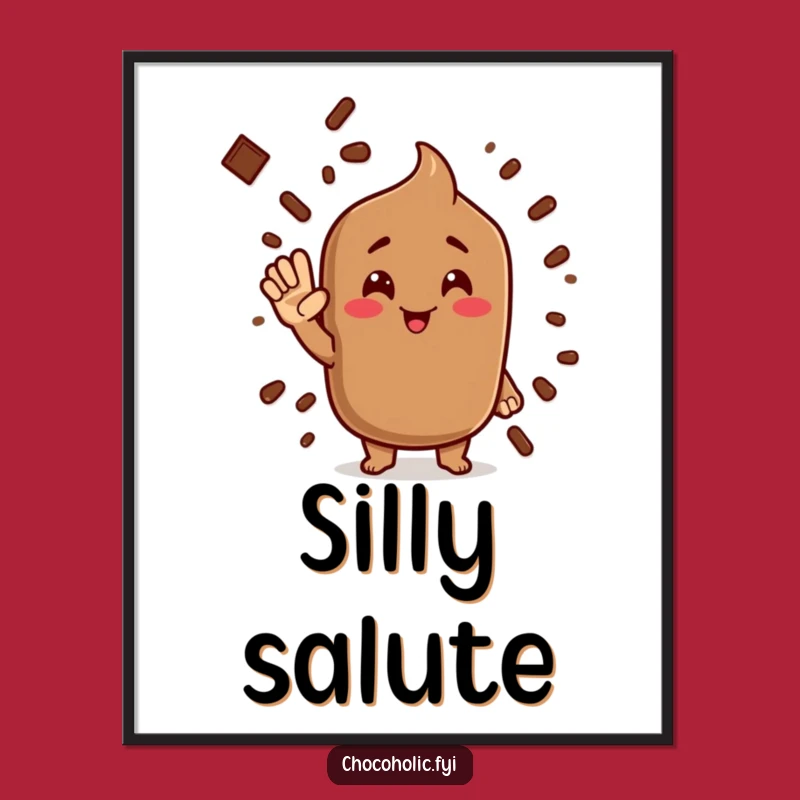 Funny Cocoa Powder Salute Digital Art: Instant Humorous Decor with this Character Print