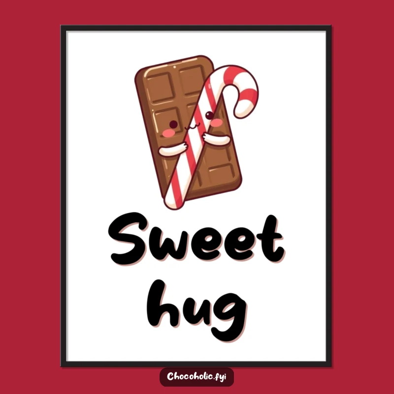 Funny Chocolate Hug Digital Art: Instant Sweetness for Your Walls