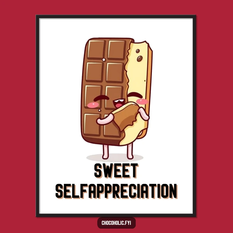 Funny Self-Love Chocolate Digital Print: Savoring Art Gift