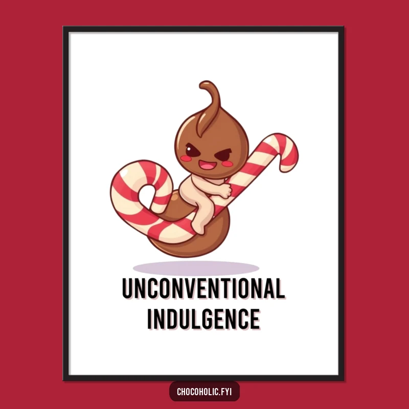 Funny Truffle Candy Cane Digital Print: Instant Mischief & Fun!