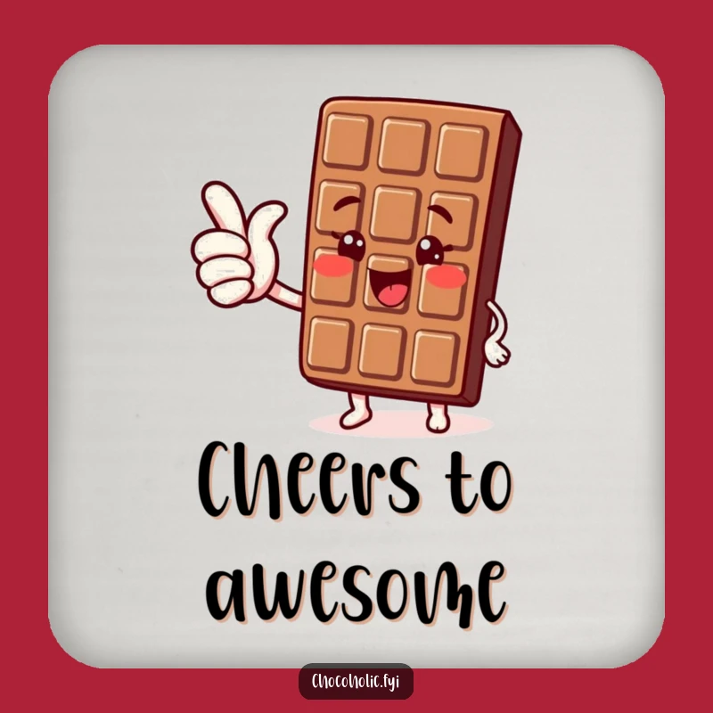 Funny Kawaii Chocolate Thumbs Up Coaster: Protect Surfaces with Positivity