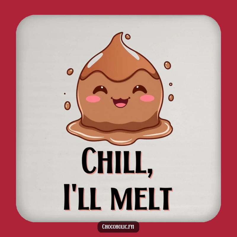 Funny Goofy Grin Chocolate Puddle Coaster