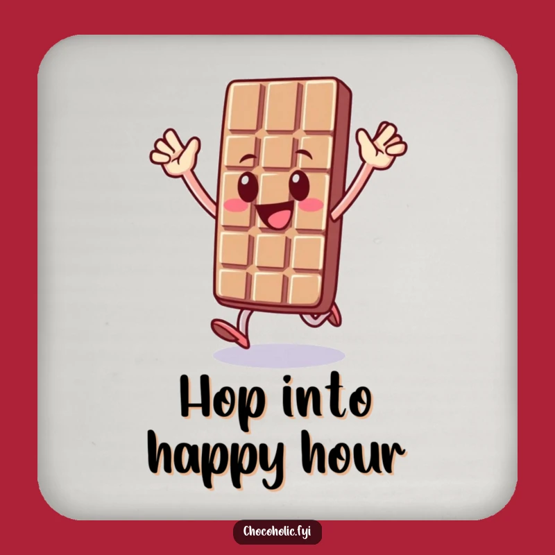 Funny Chocolate Bar Hop Drink Coaster - Protect Surfaces with Sweet Cheer