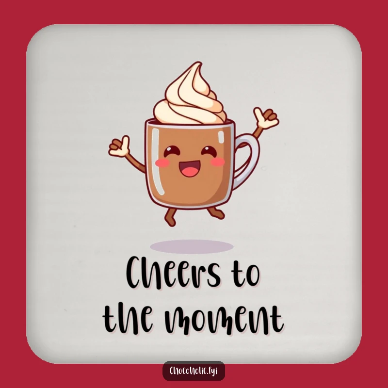 Funny Chocolate Mug Jump Coaster - Protect Surfaces Joyfully