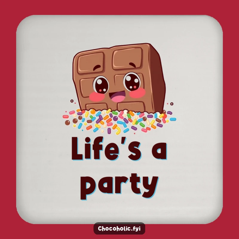Funny Chocolate Sprinkle Dive Drink Coaster: Protect Surfaces with Hilarious Chocolate Bar Art