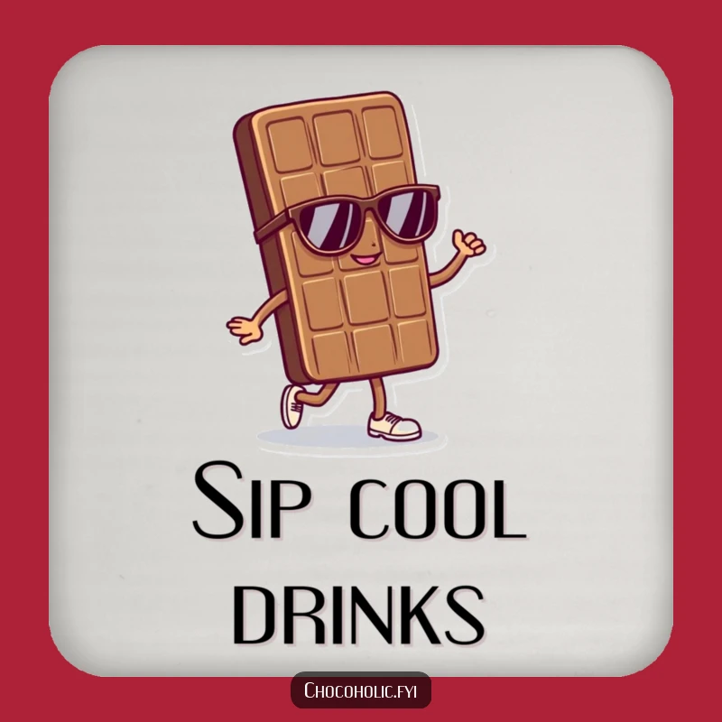 Funny Cool Chocolate Bar Coaster - Protect Surfaces with Confident Style